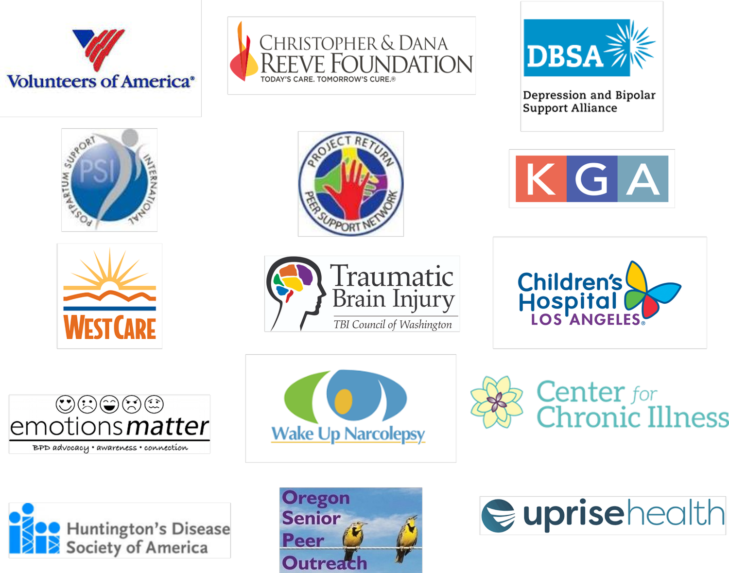 Logos of organizations that use HeyPeers