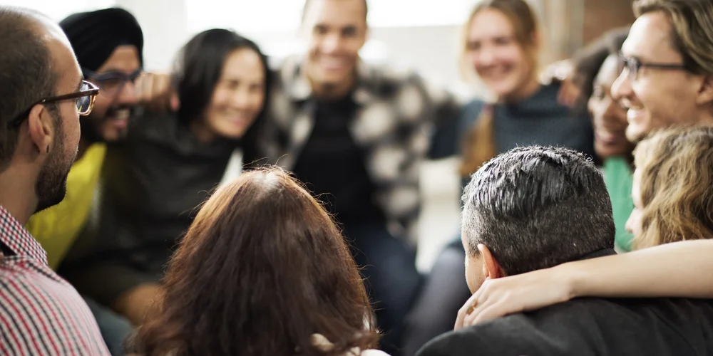 Employees collaborating at work